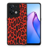 Thumbnail for Θήκη Oppo Reno8 5G Animal Red Leopard από τη Smartfits με σχέδιο στο πίσω μέρος και μαύρο περίβλημα | Oppo Reno8 5G Animal Red Leopard Case with Colorful Back and Black Bezels