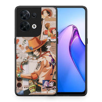 Thumbnail for Θήκη Oppo Reno8 5G Anime Collage από τη Smartfits με σχέδιο στο πίσω μέρος και μαύρο περίβλημα | Oppo Reno8 5G Anime Collage Case with Colorful Back and Black Bezels