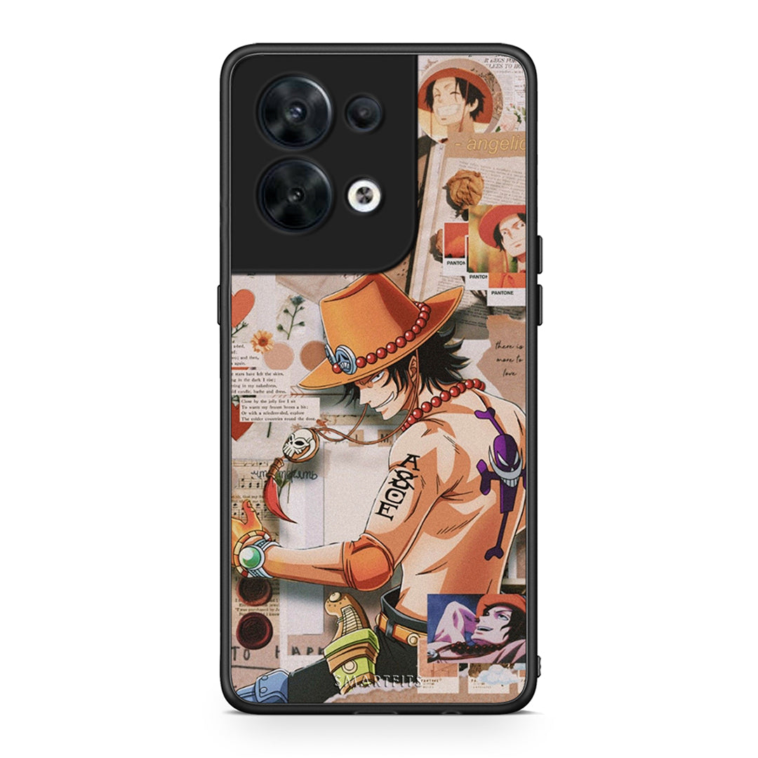 Θήκη Oppo Reno8 5G Anime Collage από τη Smartfits με σχέδιο στο πίσω μέρος και μαύρο περίβλημα | Oppo Reno8 5G Anime Collage Case with Colorful Back and Black Bezels