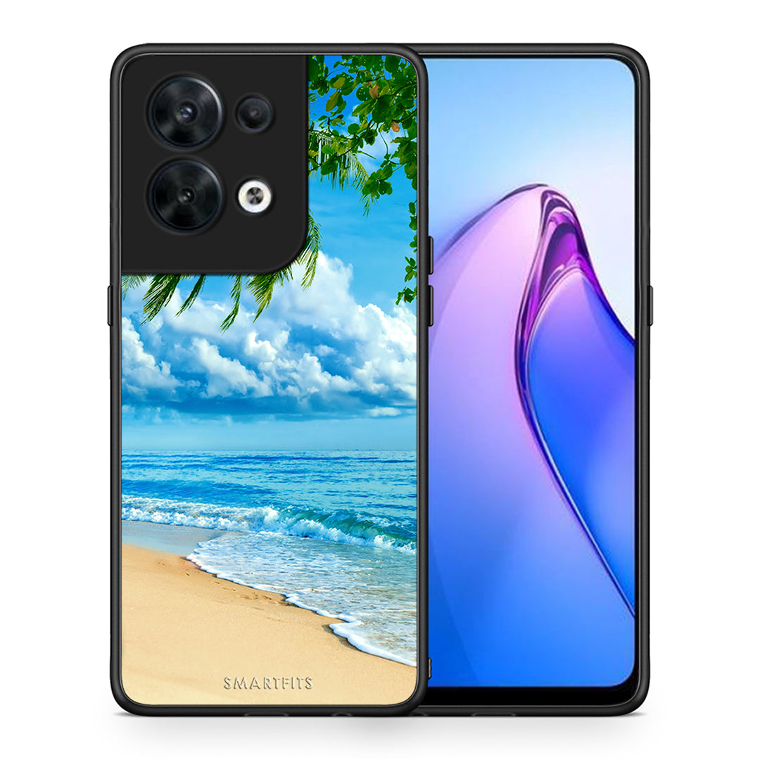 Θήκη Oppo Reno8 5G Beautiful Beach από τη Smartfits με σχέδιο στο πίσω μέρος και μαύρο περίβλημα | Oppo Reno8 5G Beautiful Beach Case with Colorful Back and Black Bezels