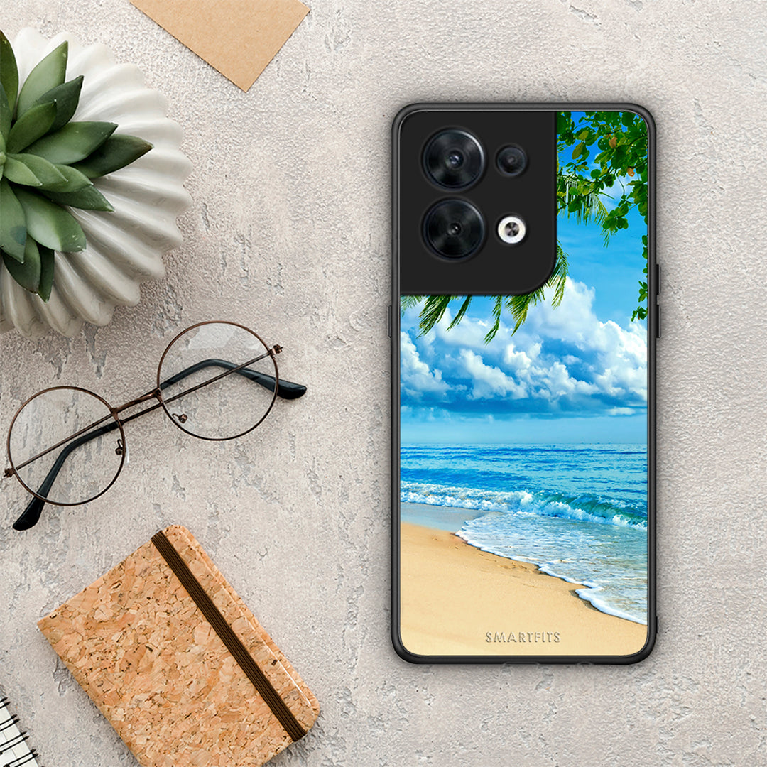 Θήκη Oppo Reno8 5G Beautiful Beach από τη Smartfits με σχέδιο στο πίσω μέρος και μαύρο περίβλημα | Oppo Reno8 5G Beautiful Beach Case with Colorful Back and Black Bezels