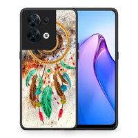 Thumbnail for Θήκη Oppo Reno8 5G Boho DreamCatcher από τη Smartfits με σχέδιο στο πίσω μέρος και μαύρο περίβλημα | Oppo Reno8 5G Boho DreamCatcher Case with Colorful Back and Black Bezels