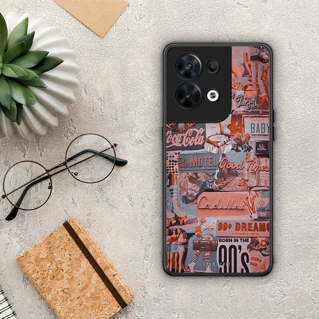 Θήκη Oppo Reno8 5G Born In 90s από τη Smartfits με σχέδιο στο πίσω μέρος και μαύρο περίβλημα | Oppo Reno8 5G Born In 90s Case with Colorful Back and Black Bezels