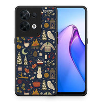 Thumbnail for Θήκη Oppo Reno8 5G Christmas Elements από τη Smartfits με σχέδιο στο πίσω μέρος και μαύρο περίβλημα | Oppo Reno8 5G Christmas Elements Case with Colorful Back and Black Bezels