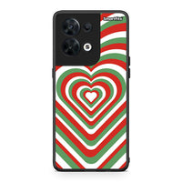 Thumbnail for Θήκη Oppo Reno8 5G Christmas Hearts από τη Smartfits με σχέδιο στο πίσω μέρος και μαύρο περίβλημα | Oppo Reno8 5G Christmas Hearts Case with Colorful Back and Black Bezels