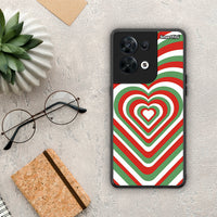 Thumbnail for Θήκη Oppo Reno8 5G Christmas Hearts από τη Smartfits με σχέδιο στο πίσω μέρος και μαύρο περίβλημα | Oppo Reno8 5G Christmas Hearts Case with Colorful Back and Black Bezels