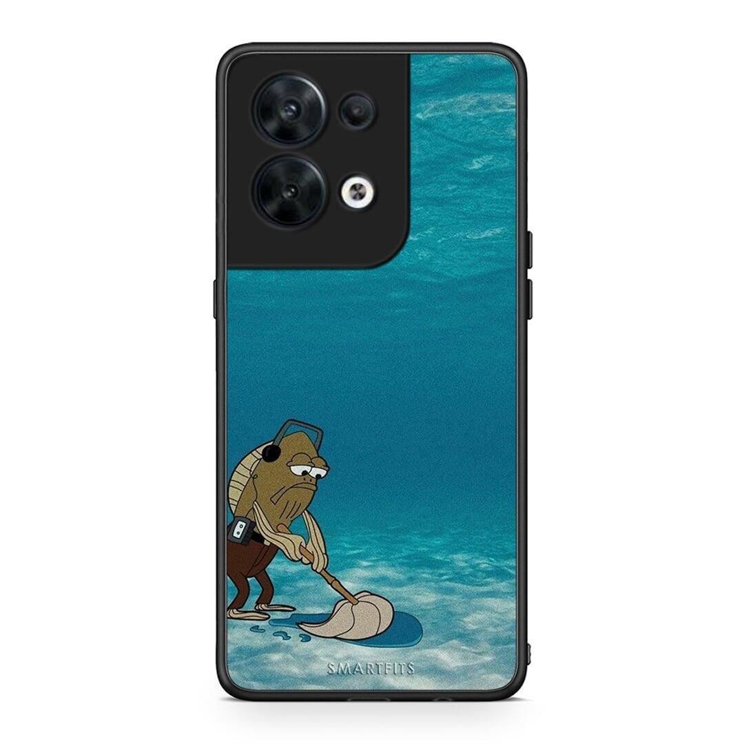 Θήκη Oppo Reno8 5G Clean The Ocean από τη Smartfits με σχέδιο στο πίσω μέρος και μαύρο περίβλημα | Oppo Reno8 5G Clean The Ocean Case with Colorful Back and Black Bezels