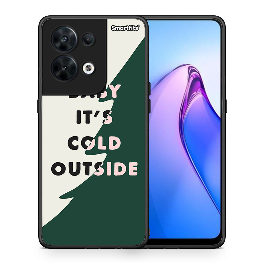 Θήκη Oppo Reno8 5G Cold Outside από τη Smartfits με σχέδιο στο πίσω μέρος και μαύρο περίβλημα | Oppo Reno8 5G Cold Outside Case with Colorful Back and Black Bezels