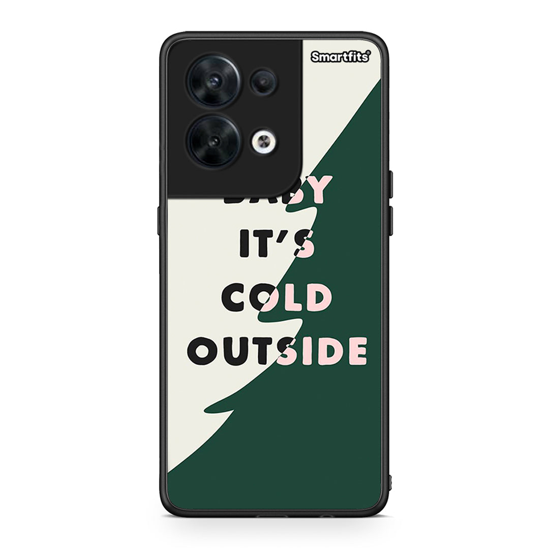 Θήκη Oppo Reno8 5G Cold Outside από τη Smartfits με σχέδιο στο πίσω μέρος και μαύρο περίβλημα | Oppo Reno8 5G Cold Outside Case with Colorful Back and Black Bezels