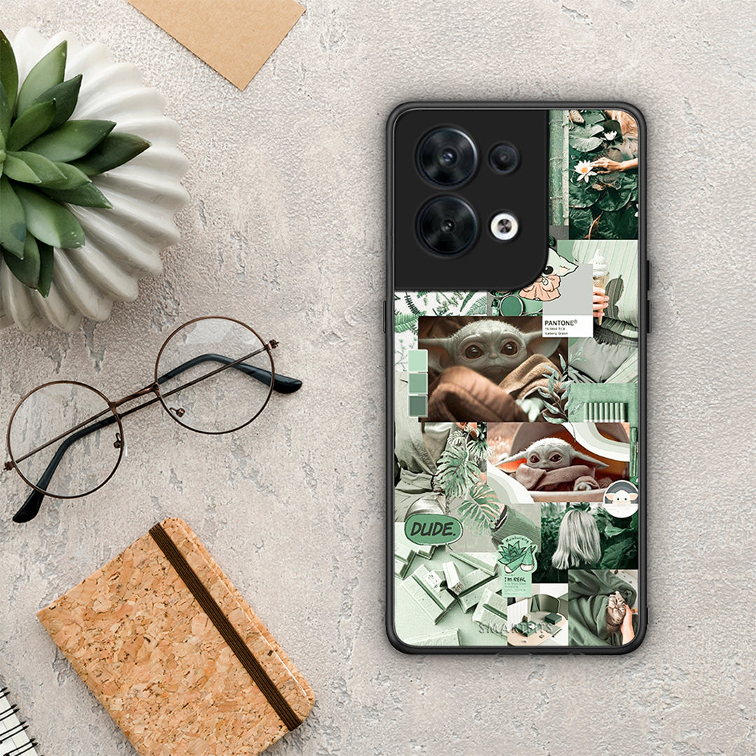 Θήκη Oppo Reno8 5G Collage Dude από τη Smartfits με σχέδιο στο πίσω μέρος και μαύρο περίβλημα | Oppo Reno8 5G Collage Dude Case with Colorful Back and Black Bezels