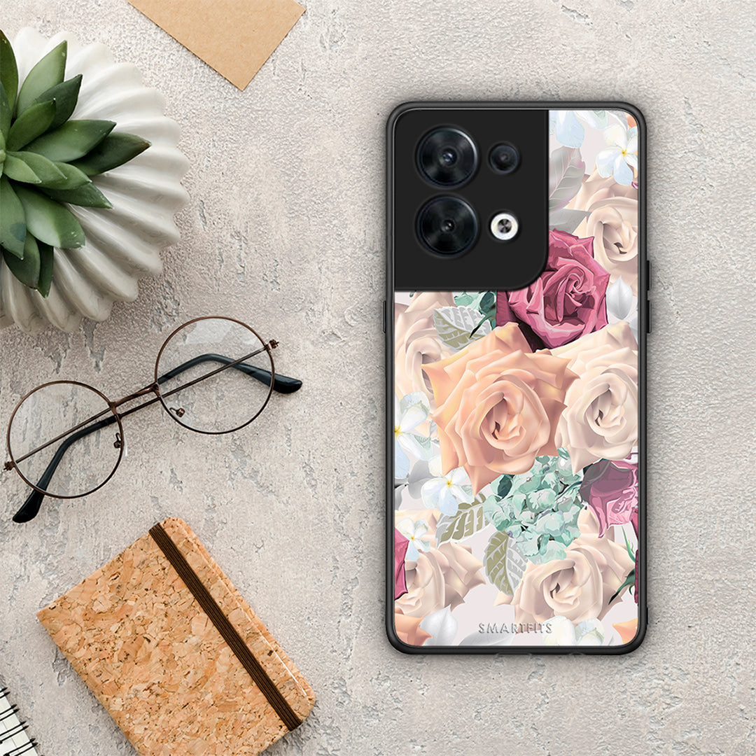 Θήκη Oppo Reno8 5G Floral Bouquet από τη Smartfits με σχέδιο στο πίσω μέρος και μαύρο περίβλημα | Oppo Reno8 5G Floral Bouquet Case with Colorful Back and Black Bezels