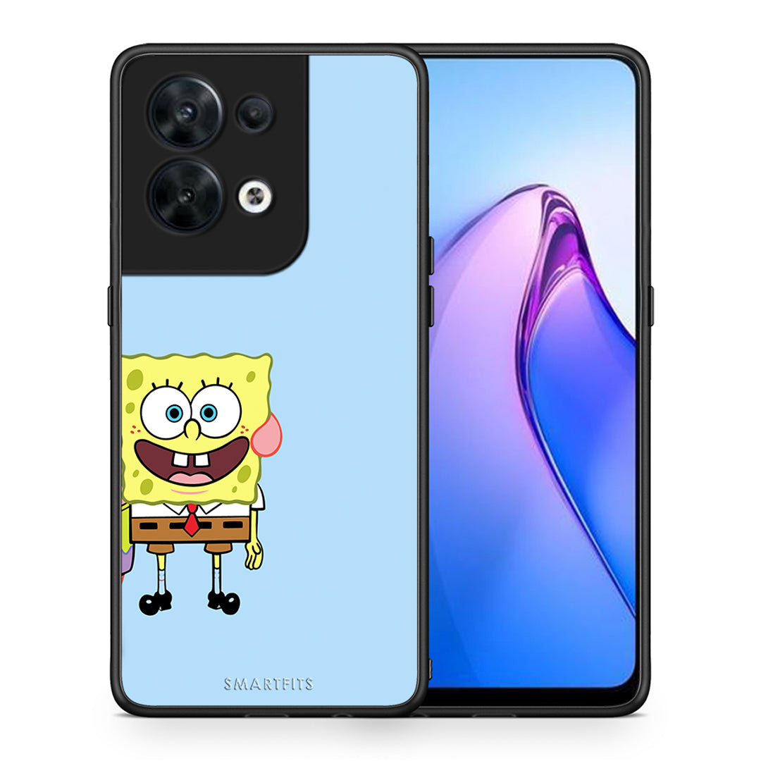 Θήκη Oppo Reno8 5G Friends Bob από τη Smartfits με σχέδιο στο πίσω μέρος και μαύρο περίβλημα | Oppo Reno8 5G Friends Bob Case with Colorful Back and Black Bezels