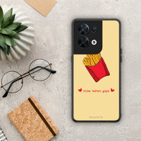 Thumbnail for Θήκη Oppo Reno8 5G Fries Before Guys από τη Smartfits με σχέδιο στο πίσω μέρος και μαύρο περίβλημα | Oppo Reno8 5G Fries Before Guys Case with Colorful Back and Black Bezels