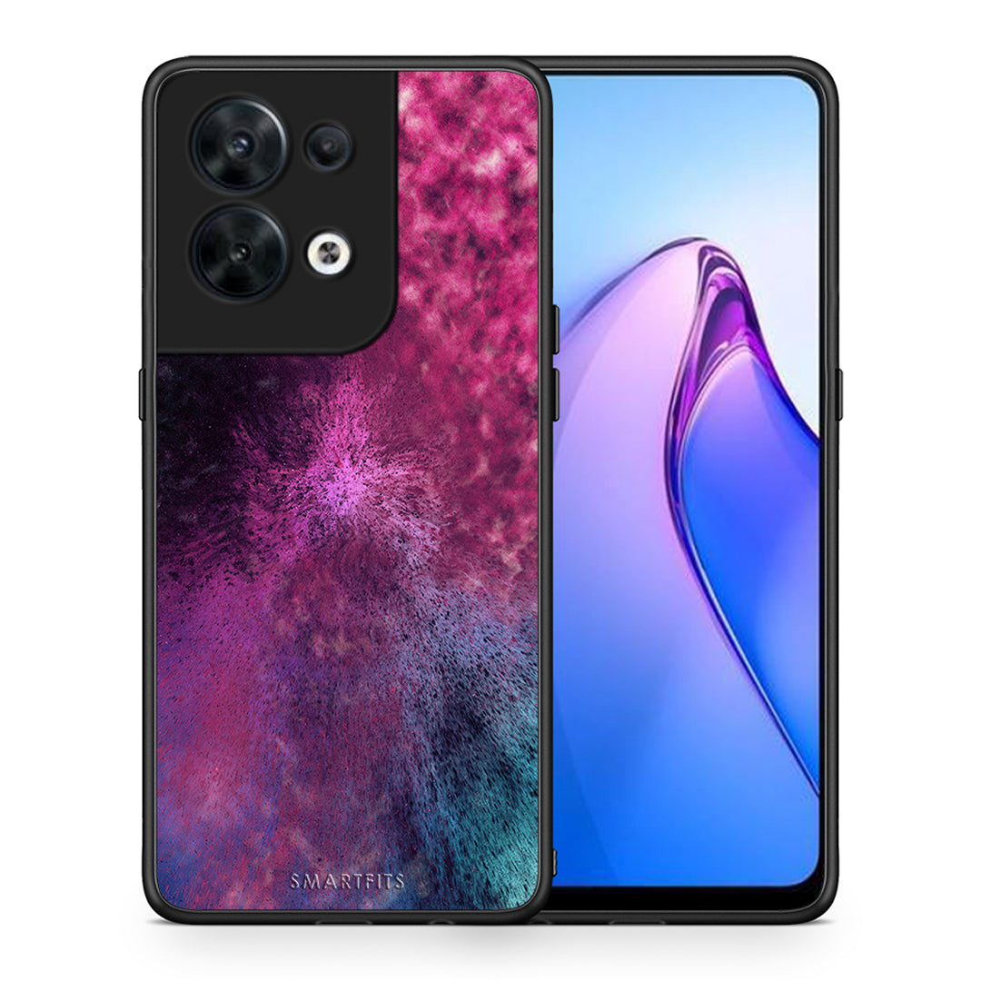 Θήκη Oppo Reno8 5G Galactic Aurora από τη Smartfits με σχέδιο στο πίσω μέρος και μαύρο περίβλημα | Oppo Reno8 5G Galactic Aurora Case with Colorful Back and Black Bezels