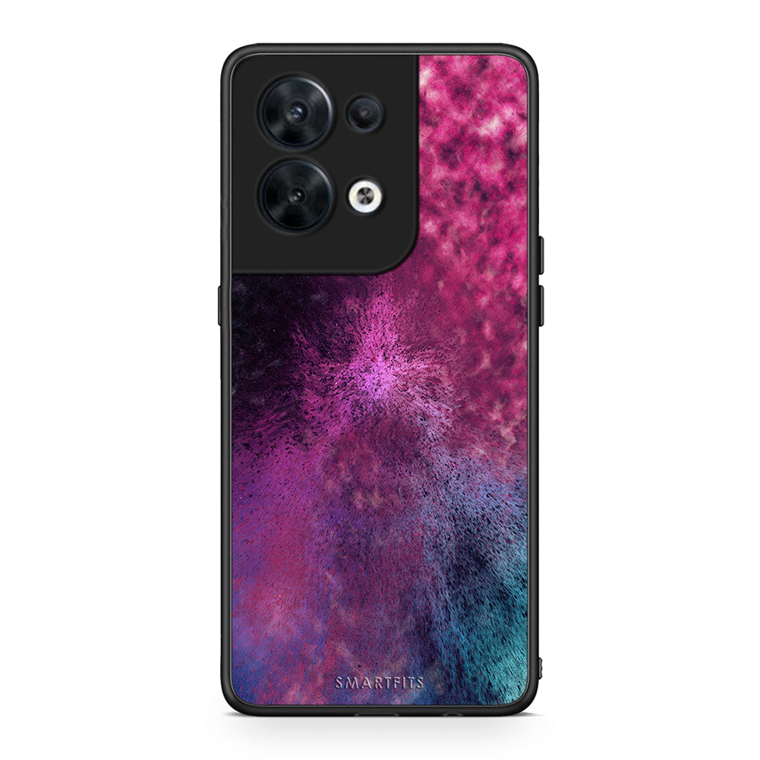 Θήκη Oppo Reno8 5G Galactic Aurora από τη Smartfits με σχέδιο στο πίσω μέρος και μαύρο περίβλημα | Oppo Reno8 5G Galactic Aurora Case with Colorful Back and Black Bezels