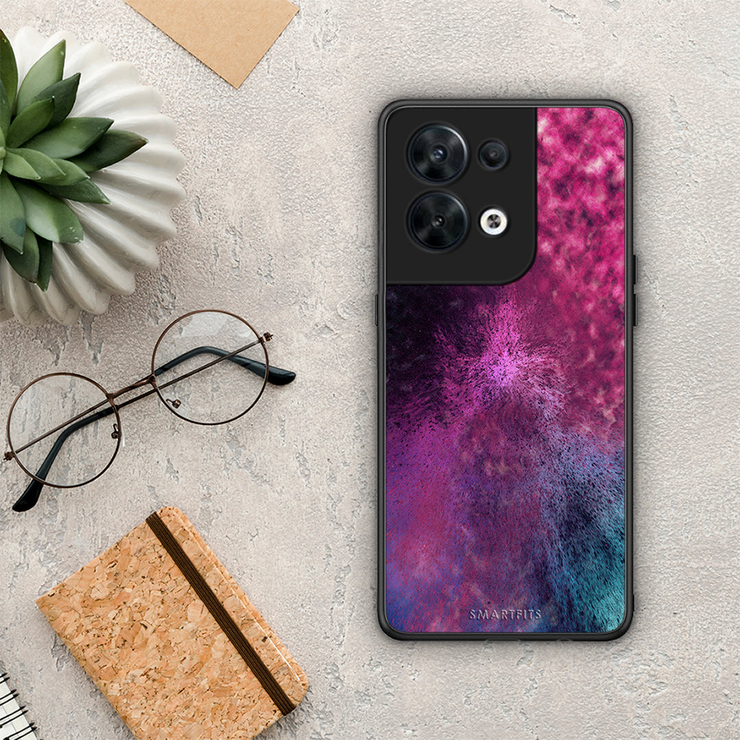 Θήκη Oppo Reno8 5G Galactic Aurora από τη Smartfits με σχέδιο στο πίσω μέρος και μαύρο περίβλημα | Oppo Reno8 5G Galactic Aurora Case with Colorful Back and Black Bezels