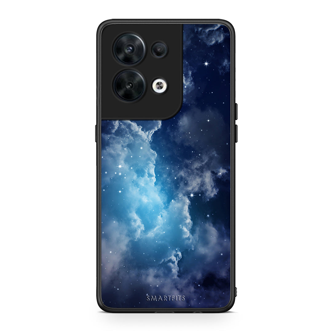 Θήκη Oppo Reno8 5G Galactic Blue Sky από τη Smartfits με σχέδιο στο πίσω μέρος και μαύρο περίβλημα | Oppo Reno8 5G Galactic Blue Sky Case with Colorful Back and Black Bezels