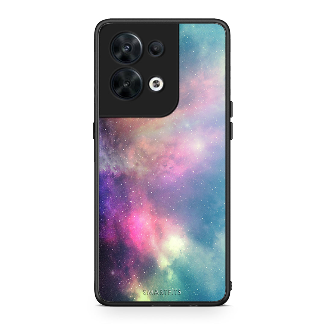 Θήκη Oppo Reno8 5G Galactic Rainbow από τη Smartfits με σχέδιο στο πίσω μέρος και μαύρο περίβλημα | Oppo Reno8 5G Galactic Rainbow Case with Colorful Back and Black Bezels