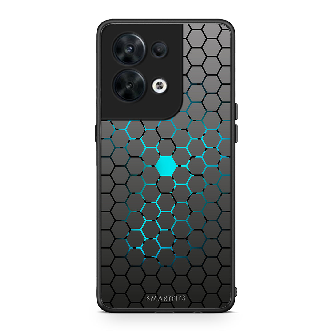 Θήκη Oppo Reno8 5G Geometric Hexagonal από τη Smartfits με σχέδιο στο πίσω μέρος και μαύρο περίβλημα | Oppo Reno8 5G Geometric Hexagonal Case with Colorful Back and Black Bezels