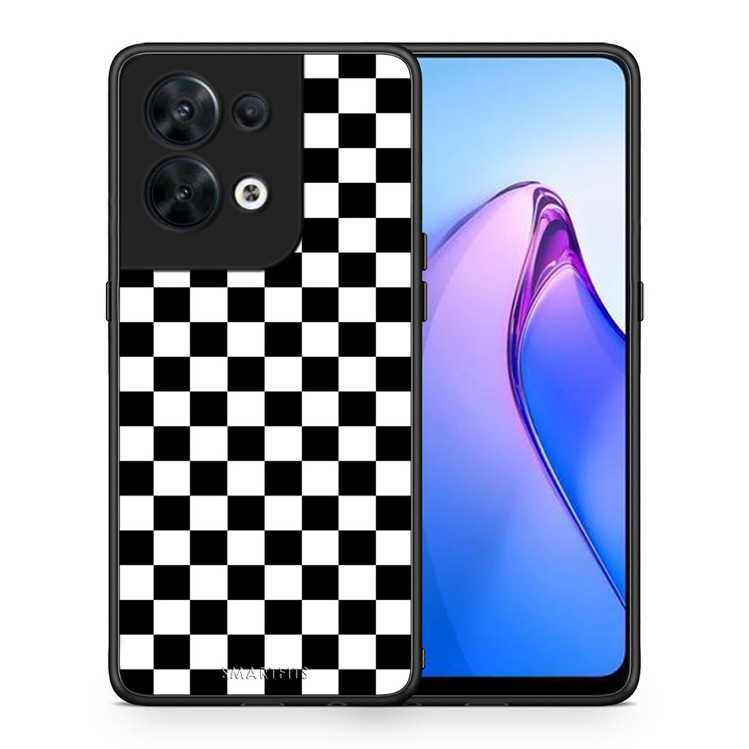 Θήκη Oppo Reno8 5G Geometric Squares από τη Smartfits με σχέδιο στο πίσω μέρος και μαύρο περίβλημα | Oppo Reno8 5G Geometric Squares Case with Colorful Back and Black Bezels