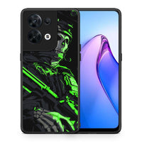 Thumbnail for Θήκη Oppo Reno8 5G Green Soldier από τη Smartfits με σχέδιο στο πίσω μέρος και μαύρο περίβλημα | Oppo Reno8 5G Green Soldier Case with Colorful Back and Black Bezels