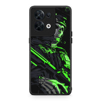 Thumbnail for Θήκη Oppo Reno8 5G Green Soldier από τη Smartfits με σχέδιο στο πίσω μέρος και μαύρο περίβλημα | Oppo Reno8 5G Green Soldier Case with Colorful Back and Black Bezels