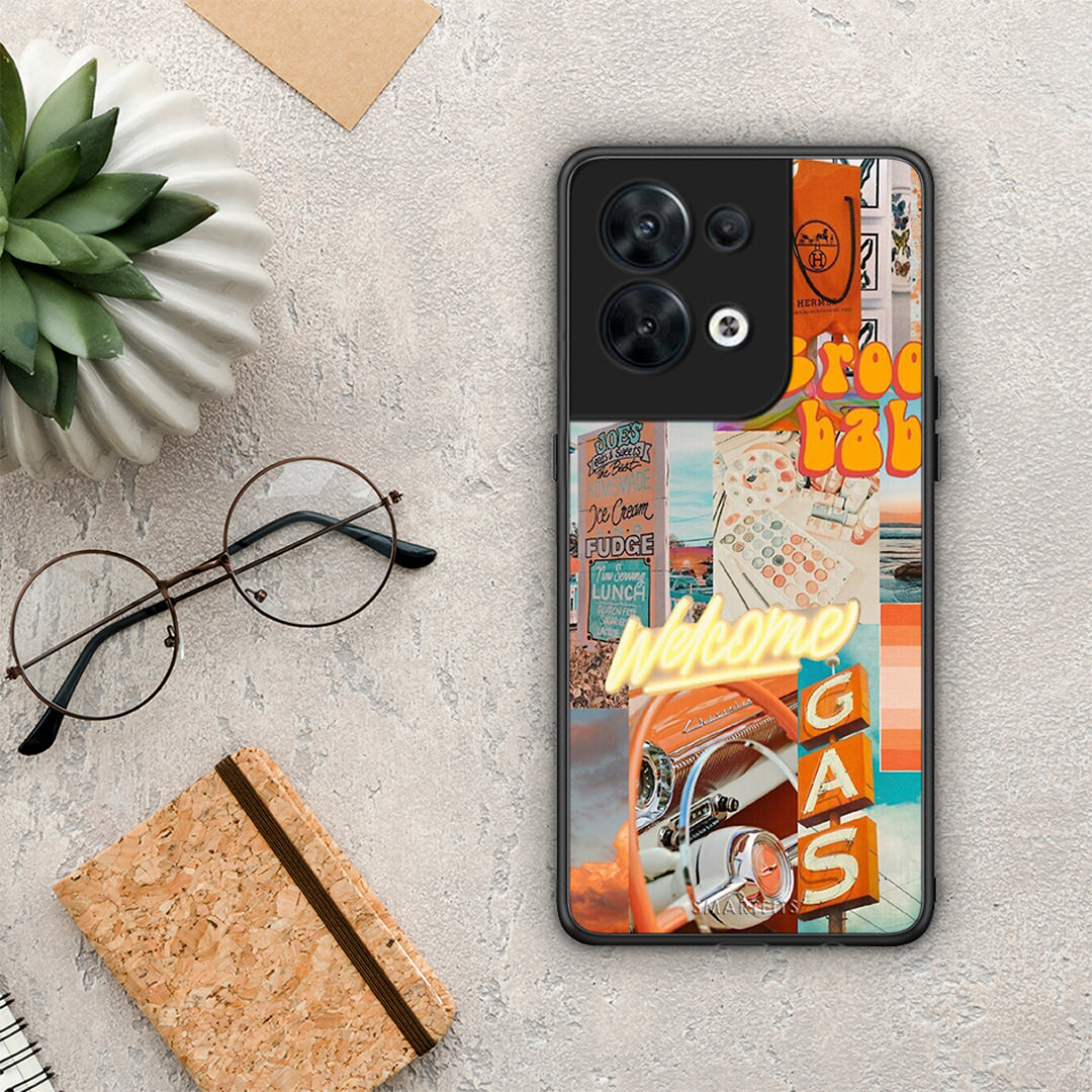 Θήκη Oppo Reno8 5G Groovy Babe από τη Smartfits με σχέδιο στο πίσω μέρος και μαύρο περίβλημα | Oppo Reno8 5G Groovy Babe Case with Colorful Back and Black Bezels