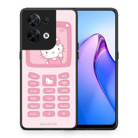 Thumbnail for Θήκη Oppo Reno8 5G Hello Kitten από τη Smartfits με σχέδιο στο πίσω μέρος και μαύρο περίβλημα | Oppo Reno8 5G Hello Kitten Case with Colorful Back and Black Bezels