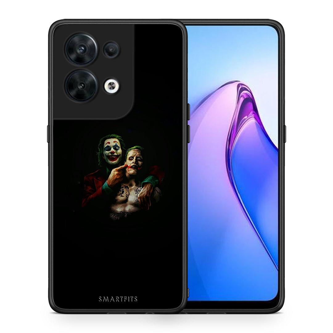 Θήκη Oppo Reno8 5G Hero Clown από τη Smartfits με σχέδιο στο πίσω μέρος και μαύρο περίβλημα | Oppo Reno8 5G Hero Clown Case with Colorful Back and Black Bezels