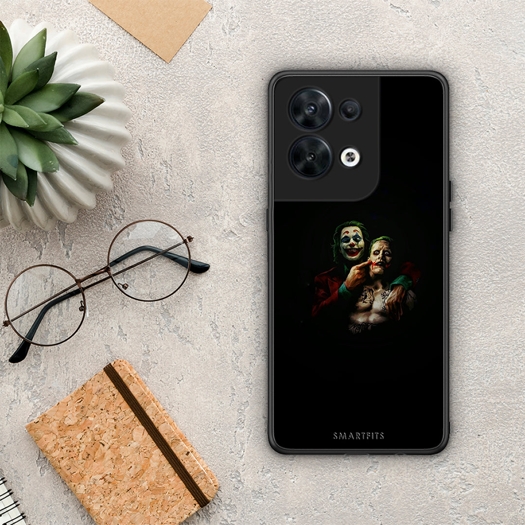 Θήκη Oppo Reno8 5G Hero Clown από τη Smartfits με σχέδιο στο πίσω μέρος και μαύρο περίβλημα | Oppo Reno8 5G Hero Clown Case with Colorful Back and Black Bezels