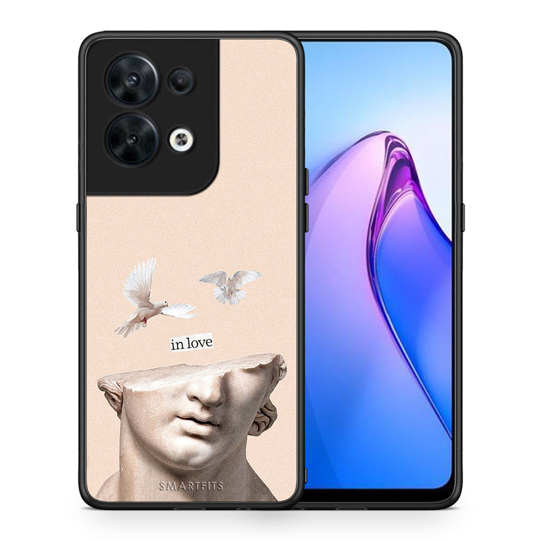 Θήκη Oppo Reno8 5G In Love από τη Smartfits με σχέδιο στο πίσω μέρος και μαύρο περίβλημα | Oppo Reno8 5G In Love Case with Colorful Back and Black Bezels