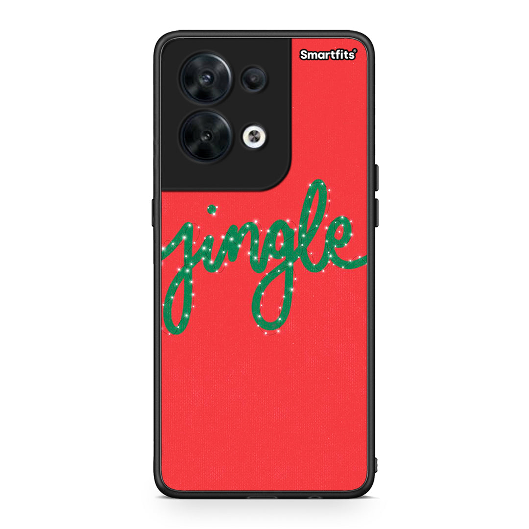 Θήκη Oppo Reno8 5G Jingle Xmas από τη Smartfits με σχέδιο στο πίσω μέρος και μαύρο περίβλημα | Oppo Reno8 5G Jingle Xmas Case with Colorful Back and Black Bezels