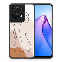 Thumbnail for Θήκη Oppo Reno8 5G LineArt Woman από τη Smartfits με σχέδιο στο πίσω μέρος και μαύρο περίβλημα | Oppo Reno8 5G LineArt Woman Case with Colorful Back and Black Bezels