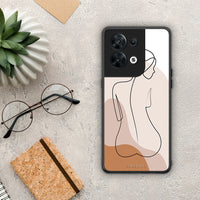 Thumbnail for Θήκη Oppo Reno8 5G LineArt Woman από τη Smartfits με σχέδιο στο πίσω μέρος και μαύρο περίβλημα | Oppo Reno8 5G LineArt Woman Case with Colorful Back and Black Bezels