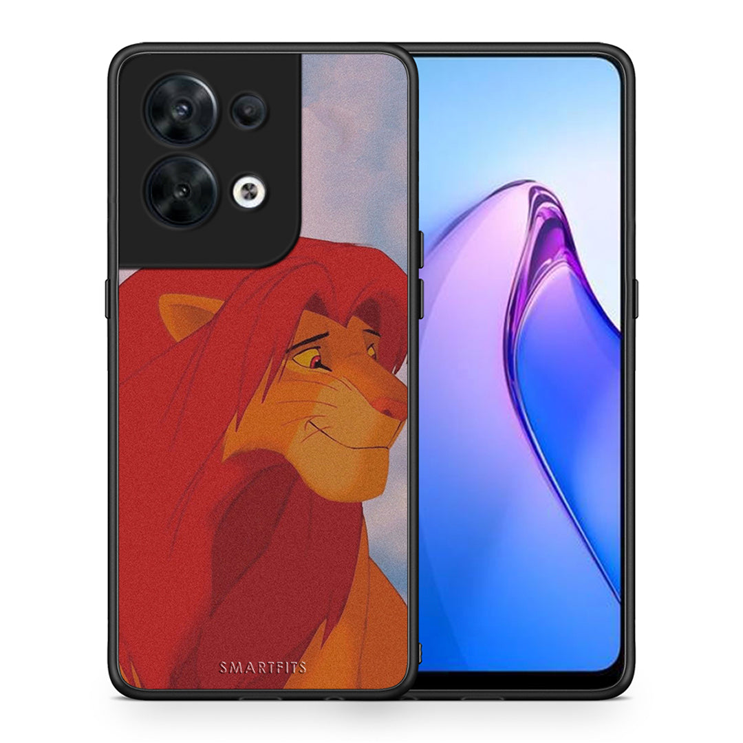 Θήκη Oppo Reno8 5G Lion Love 1 από τη Smartfits με σχέδιο στο πίσω μέρος και μαύρο περίβλημα | Oppo Reno8 5G Lion Love 1 Case with Colorful Back and Black Bezels