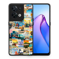 Thumbnail for Θήκη Oppo Reno8 5G Live To Travel από τη Smartfits με σχέδιο στο πίσω μέρος και μαύρο περίβλημα | Oppo Reno8 5G Live To Travel Case with Colorful Back and Black Bezels