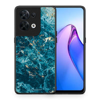 Thumbnail for Θήκη Oppo Reno8 5G Marble Blue από τη Smartfits με σχέδιο στο πίσω μέρος και μαύρο περίβλημα | Oppo Reno8 5G Marble Blue Case with Colorful Back and Black Bezels