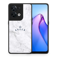 Thumbnail for Θήκη Oppo Reno8 5G Marble Queen από τη Smartfits με σχέδιο στο πίσω μέρος και μαύρο περίβλημα | Oppo Reno8 5G Marble Queen Case with Colorful Back and Black Bezels