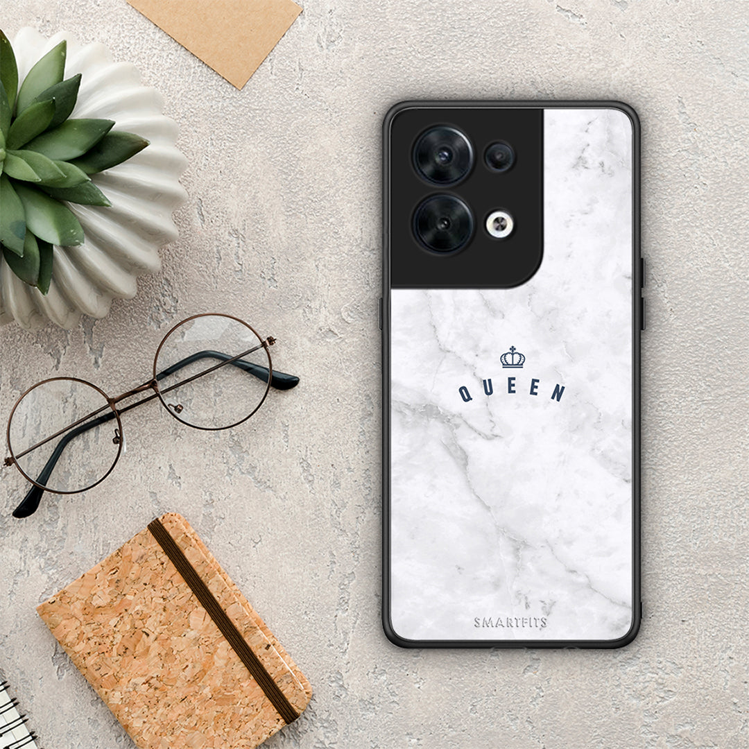 Θήκη Oppo Reno8 5G Marble Queen από τη Smartfits με σχέδιο στο πίσω μέρος και μαύρο περίβλημα | Oppo Reno8 5G Marble Queen Case with Colorful Back and Black Bezels