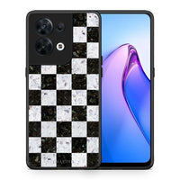 Thumbnail for Θήκη Oppo Reno8 5G Marble Square Geometric από τη Smartfits με σχέδιο στο πίσω μέρος και μαύρο περίβλημα | Oppo Reno8 5G Marble Square Geometric Case with Colorful Back and Black Bezels