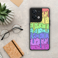 Thumbnail for Θήκη Oppo Reno8 5G Melting Rainbow από τη Smartfits με σχέδιο στο πίσω μέρος και μαύρο περίβλημα | Oppo Reno8 5G Melting Rainbow Case with Colorful Back and Black Bezels