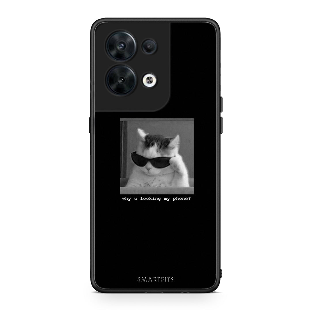 Θήκη Oppo Reno8 5G Meme Cat από τη Smartfits με σχέδιο στο πίσω μέρος και μαύρο περίβλημα | Oppo Reno8 5G Meme Cat Case with Colorful Back and Black Bezels