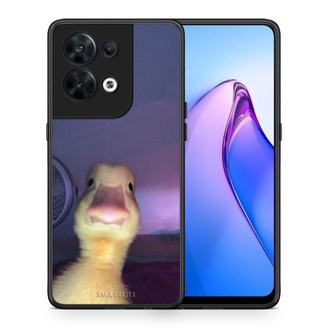 Θήκη Oppo Reno8 5G Meme Duck από τη Smartfits με σχέδιο στο πίσω μέρος και μαύρο περίβλημα | Oppo Reno8 5G Meme Duck Case with Colorful Back and Black Bezels