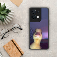 Thumbnail for Θήκη Oppo Reno8 5G Meme Duck από τη Smartfits με σχέδιο στο πίσω μέρος και μαύρο περίβλημα | Oppo Reno8 5G Meme Duck Case with Colorful Back and Black Bezels