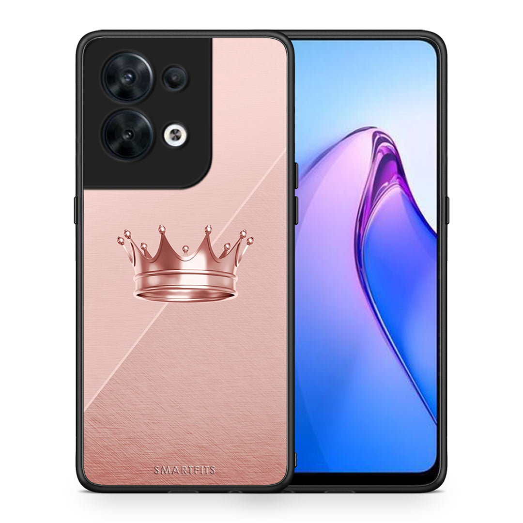 Θήκη Oppo Reno8 5G Minimal Crown από τη Smartfits με σχέδιο στο πίσω μέρος και μαύρο περίβλημα | Oppo Reno8 5G Minimal Crown Case with Colorful Back and Black Bezels