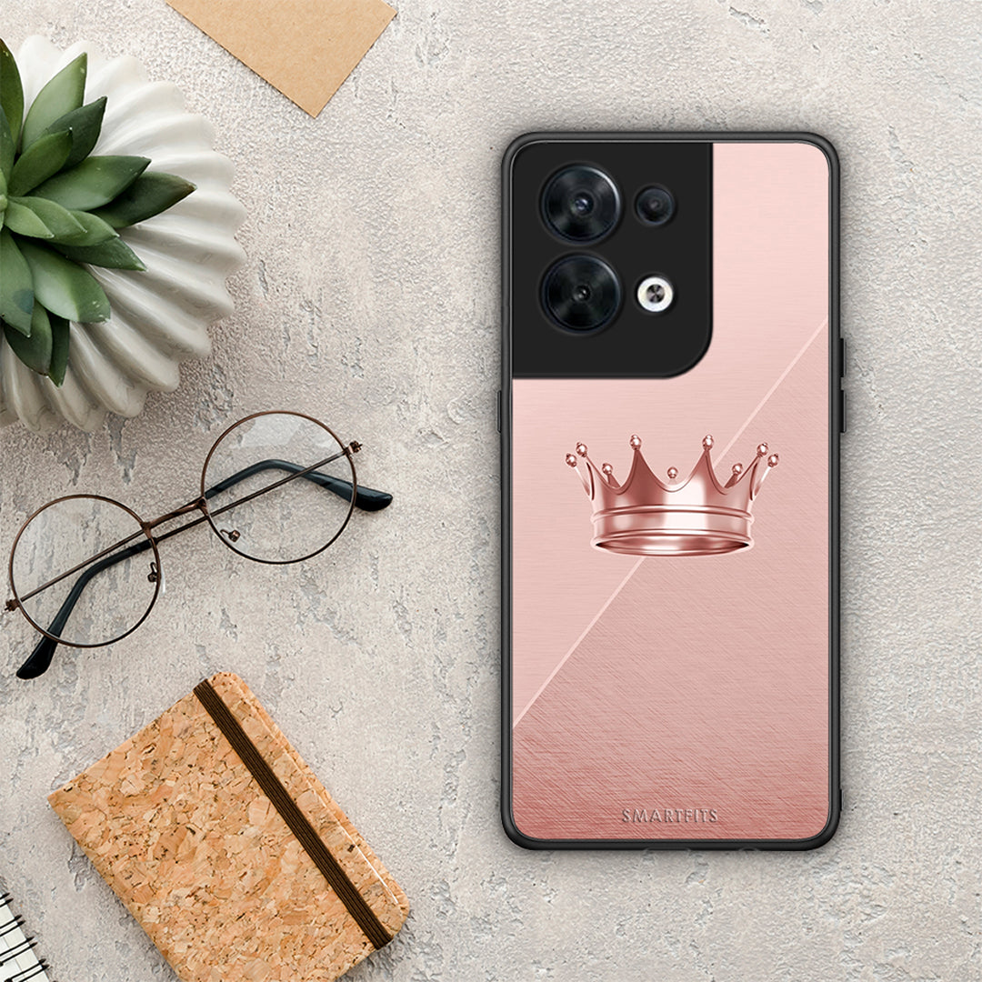 Θήκη Oppo Reno8 5G Minimal Crown από τη Smartfits με σχέδιο στο πίσω μέρος και μαύρο περίβλημα | Oppo Reno8 5G Minimal Crown Case with Colorful Back and Black Bezels