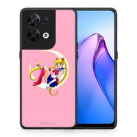 Thumbnail for Θήκη Oppo Reno8 5G Moon Girl από τη Smartfits με σχέδιο στο πίσω μέρος και μαύρο περίβλημα | Oppo Reno8 5G Moon Girl Case with Colorful Back and Black Bezels