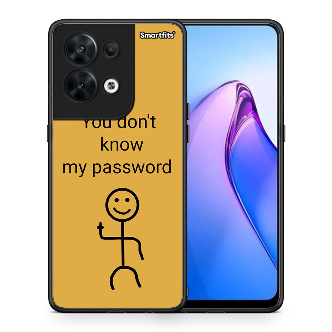 Θήκη Oppo Reno8 5G My Password από τη Smartfits με σχέδιο στο πίσω μέρος και μαύρο περίβλημα | Oppo Reno8 5G My Password Case with Colorful Back and Black Bezels