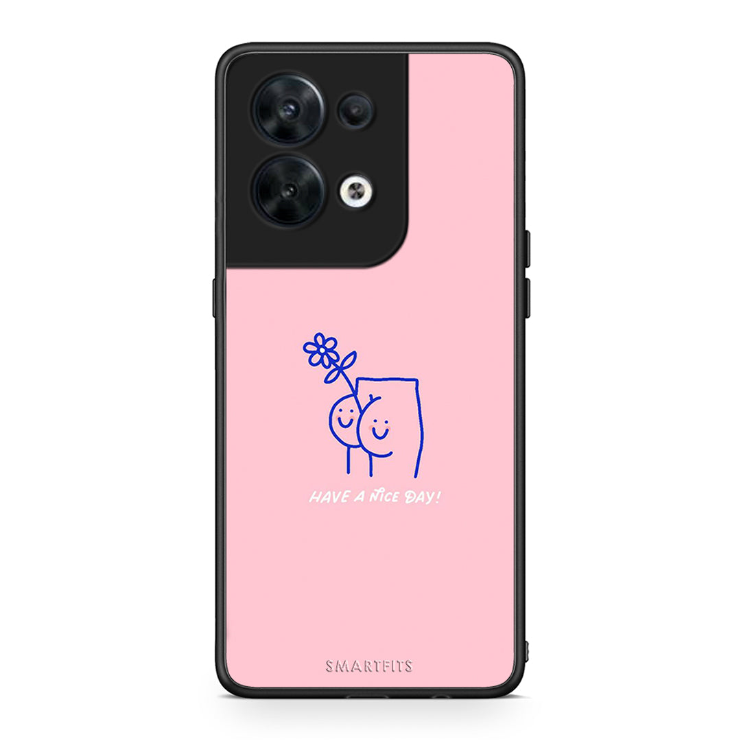 Θήκη Oppo Reno8 5G Nice Day από τη Smartfits με σχέδιο στο πίσω μέρος και μαύρο περίβλημα | Oppo Reno8 5G Nice Day Case with Colorful Back and Black Bezels