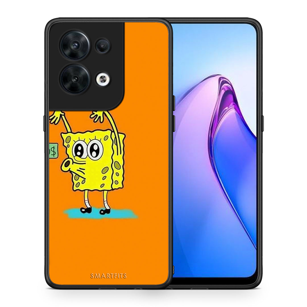 Θήκη Oppo Reno8 5G No Money 2 από τη Smartfits με σχέδιο στο πίσω μέρος και μαύρο περίβλημα | Oppo Reno8 5G No Money 2 Case with Colorful Back and Black Bezels